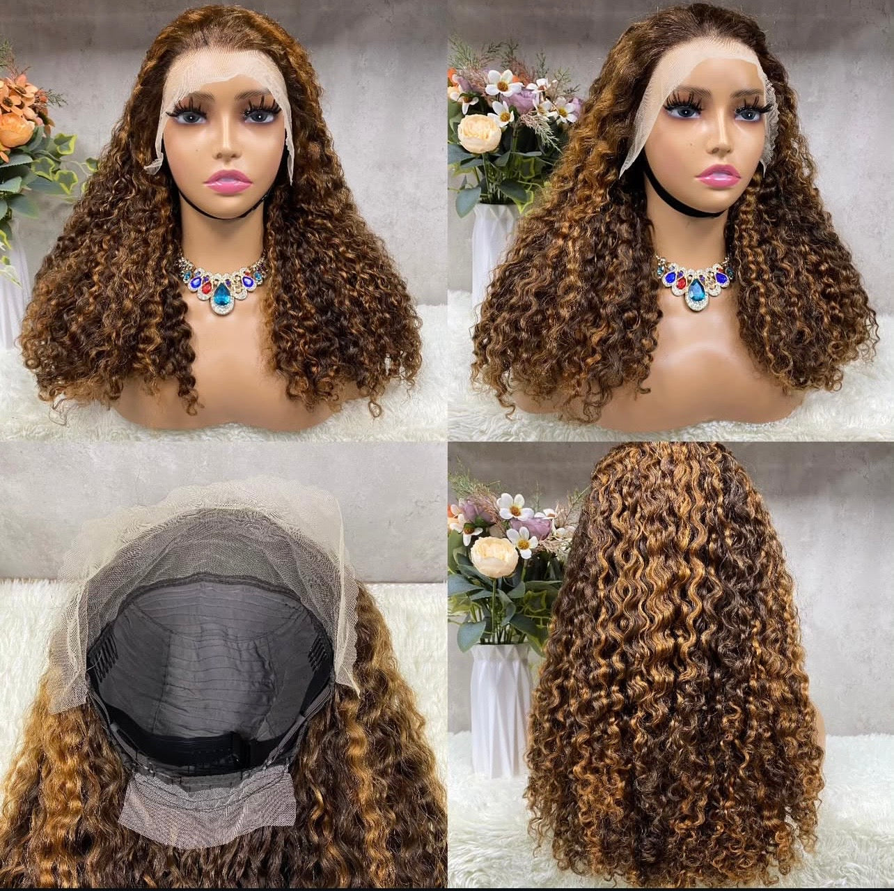 Piano Double Drawn Curly Wig