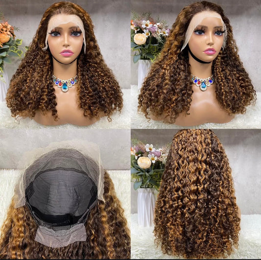 Piano Double Drawn Curly Wig