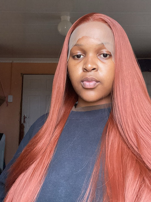 30" Frontal Human Hair Blend Ginger