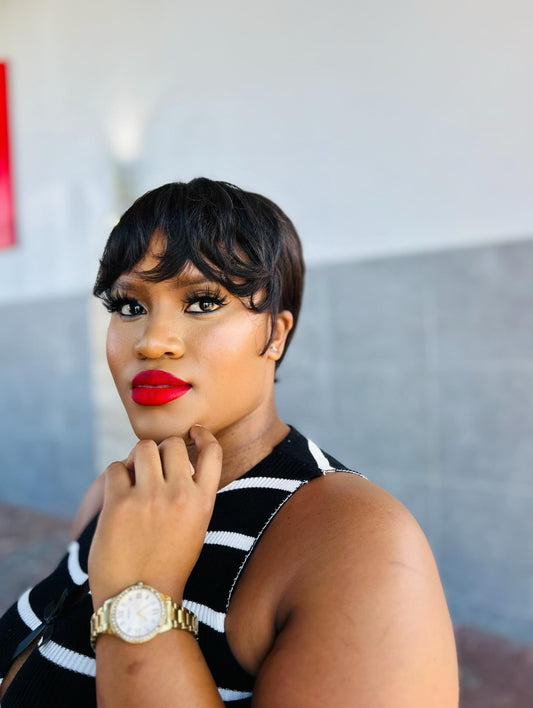 Razor cut pixie  wig