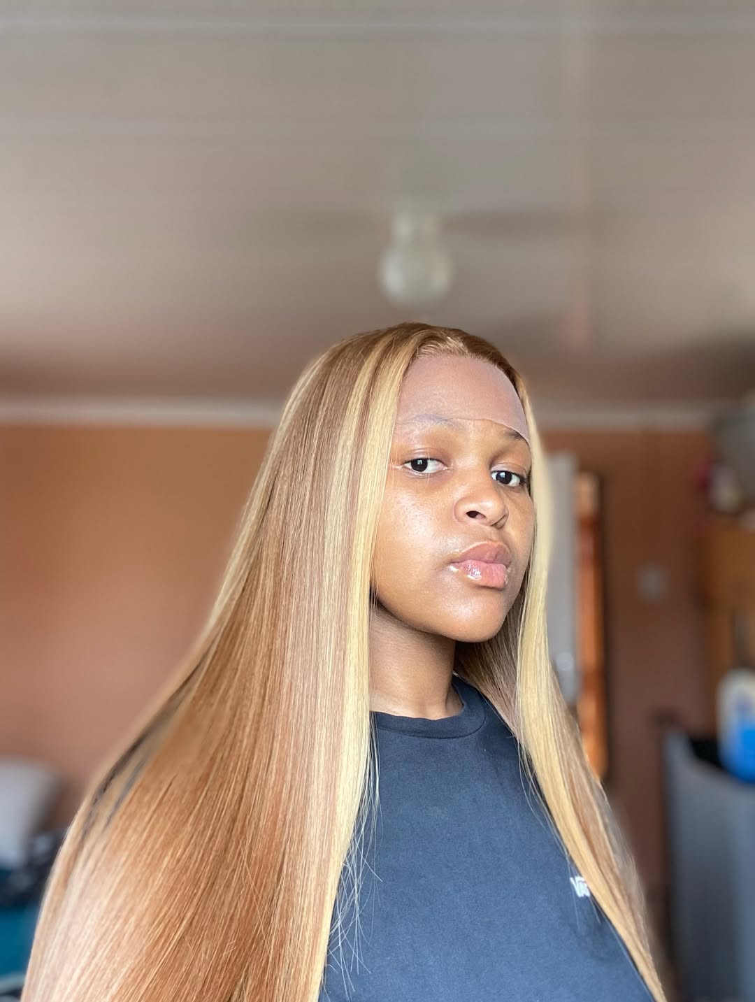 30" Frontal Human Hair Blend Piano