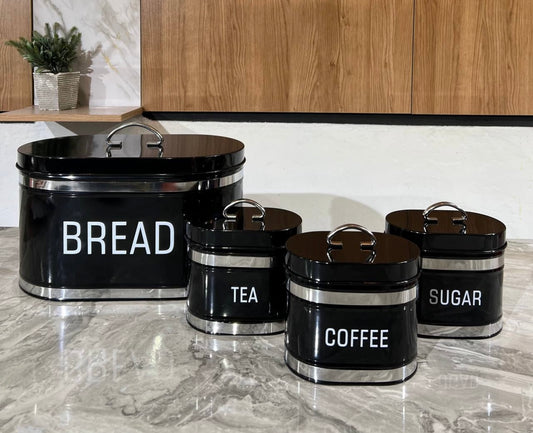 4pcs bread cabinet Black   Set