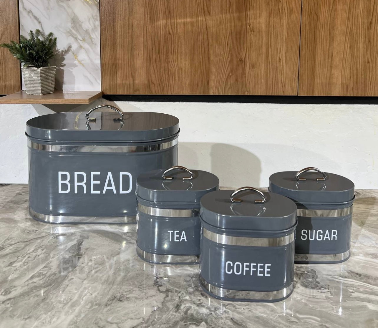 4pcs bread cabinet Grey Set